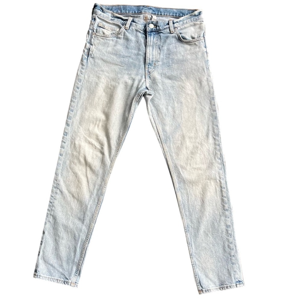 WEEKDAY Sunday Slim Tapered Jeans Light Wash Denim Mens Size 30 X 30 Blue